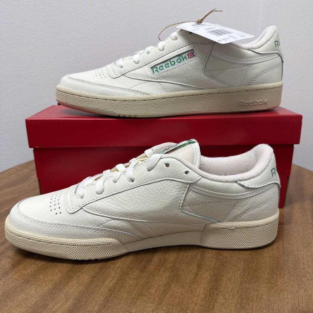 Men Reebok Club C 85 Vintage Shoes Sneakers Chalk White Green Size 9 100000317 - Picture 5 of 11